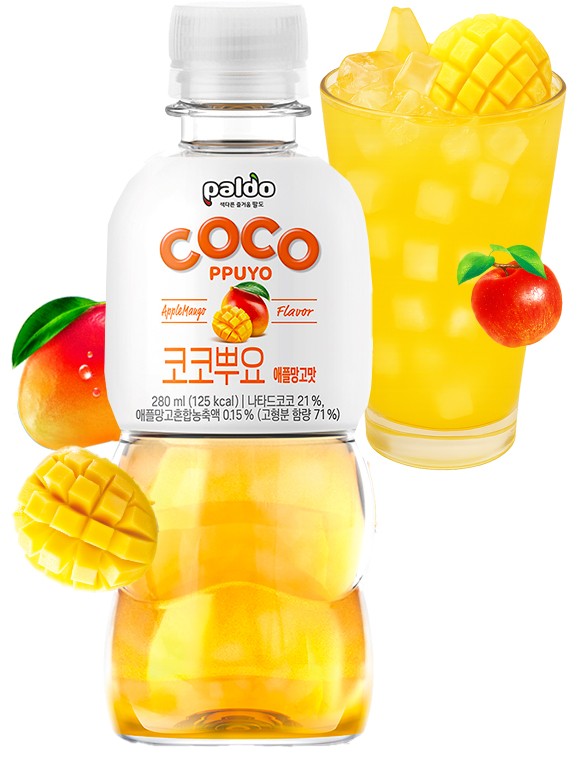 Bebida Coreana Jelly Sabor Manzana y Mango | Coco Ppuyo 280 ml.