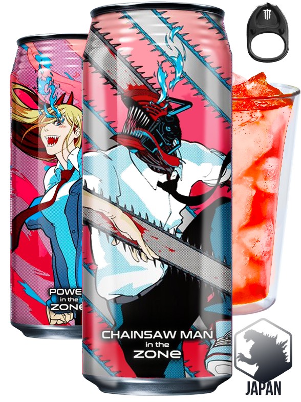 Bebida energética Japonesa ZONe Blood | Edición Chainsaw Man 500 ml.