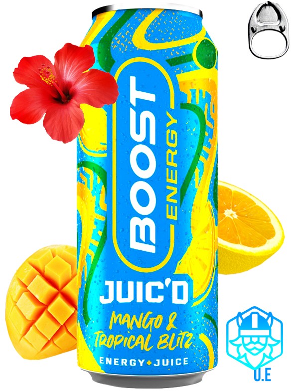 Bebida Energética de Mango y Fruta Tropical | Boost Energy 500 ml.
