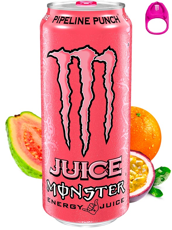 Bebida Energética Monster Pipeline Punch | Anilla Rosa | Edición U.S.A. | 473 ml
