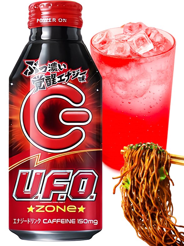 Bebida energética Japonesa Sabor Fideos Yakisoba U.F.O. 400 ml.