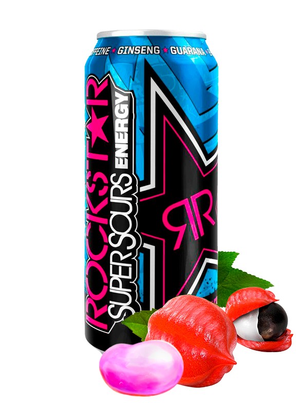 Bebida Energética Rockstar Sabor Chicle Ácido de Guarana 500 ml