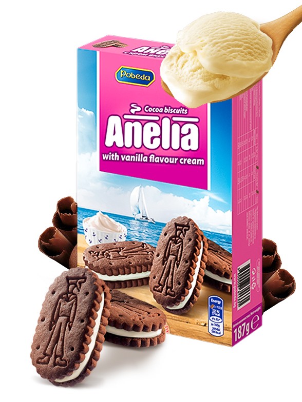 Galletas de Chocolate rellenas de Vainilla | Anelia 187 grs.
