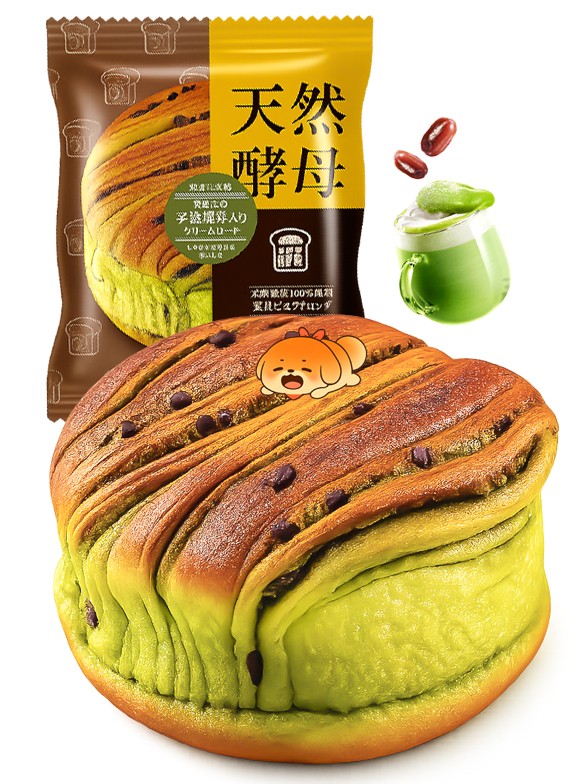 Brioche Tokyo Pan Premium de Matcha y Azuki | 95g.