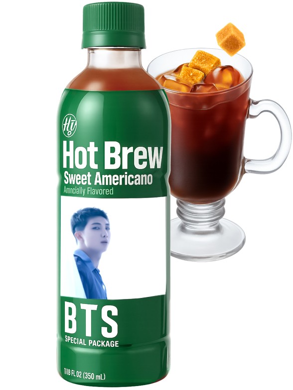 Café Coreano Hot Brew Americano Dulce | BTS Edition | 7 Diseños Aleatorios 350 ml.