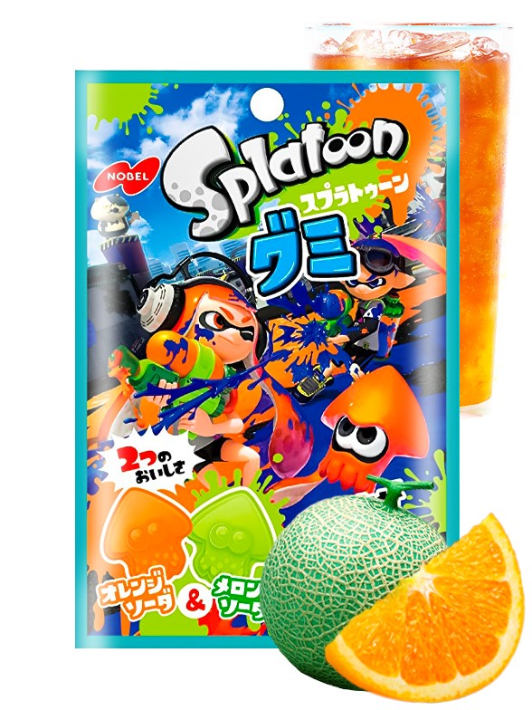 Chuches Nintendo Splatoon | Calamares Sabores Soda de Naranja y Melón 45 grs.
