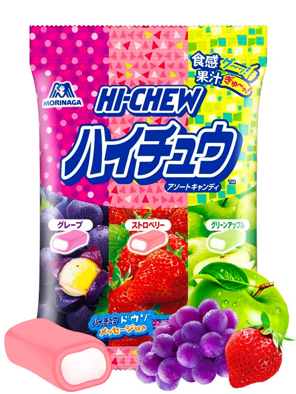 Caramelos Blandos de Uva, Fresa y Manzana de Hokkaido | Hi Chew 86 grs.