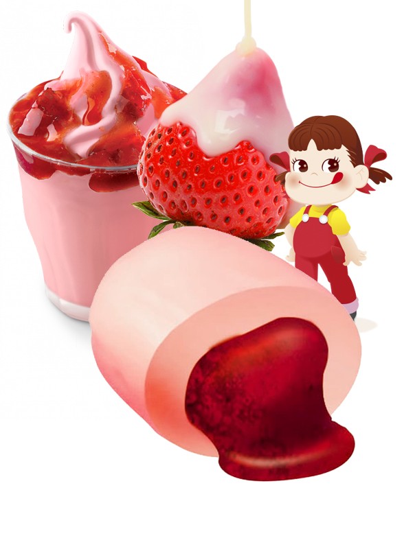 Caramelo de Parfait de Fresa | Milky Soft Cream Pekochan | Unidad