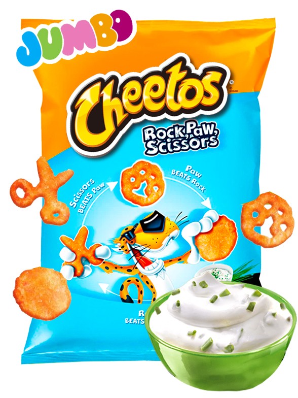 Cheetos sabor Queso Crema Big Bag | Piedra, Garra, Tijera | JUMBO 145 grs.