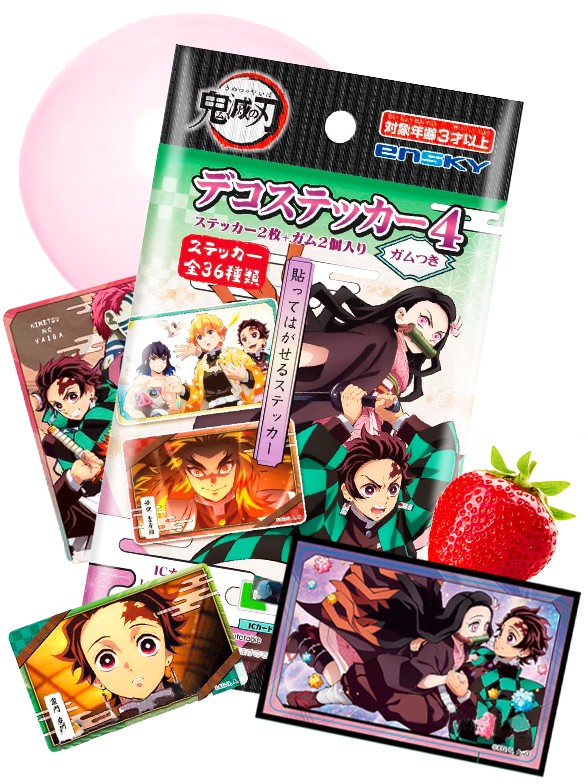 Chicles Kimetsu no Yaiba con 2 Pegatinas