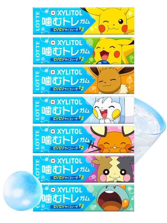 Chicles Pokémon XYLITOL | Sabor Ramune | 7 Diseños Alea | Nintendo 28 grs.
