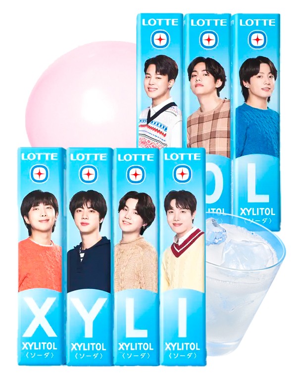 Chicles XYLITOL Sabor Refresco Ramune Edición Extra Limitada BTS 7