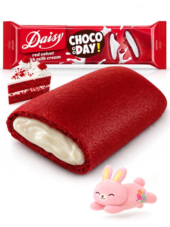 Barrita de Cookie Red Velvet y Nata | Daisy | Dulce Pascua 40g.