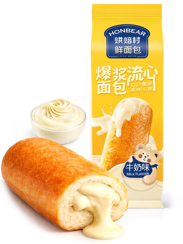 Bollo Honbear de Pan Brioche Leche Lava 85g.