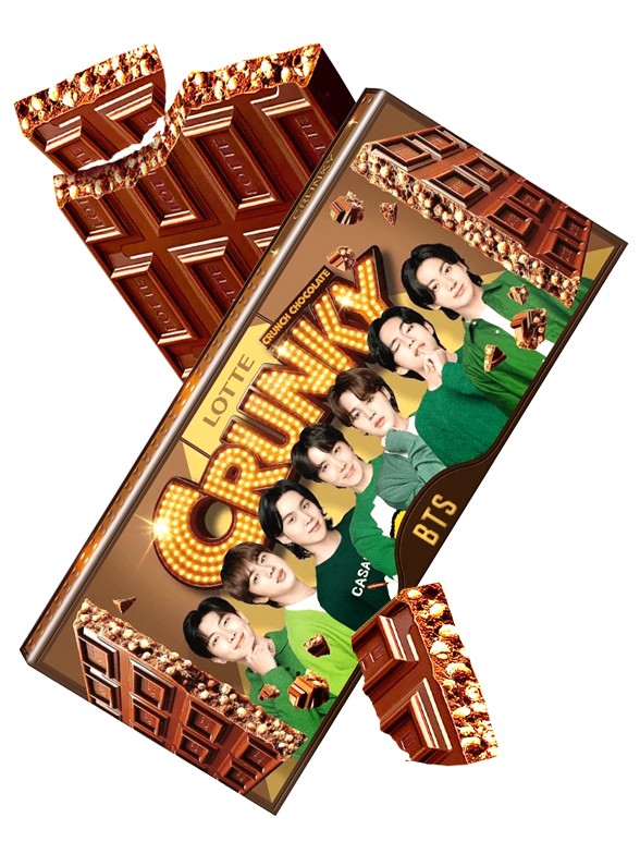 Tableta de Chocolate Coreano Doble Crunky | Edición BTS |  8 Diseños Aleatorios 34 grs.