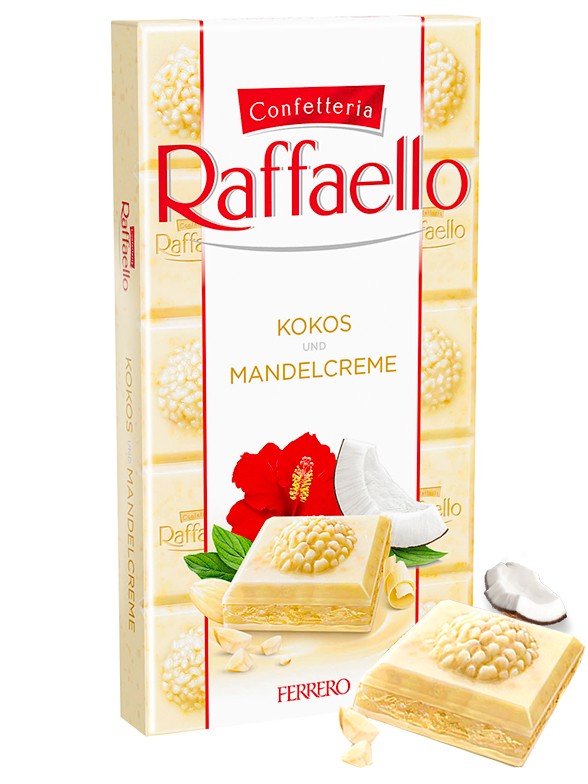 Tableta de Chocolate Blanco de Rafaello de Ferrero 90 grs.