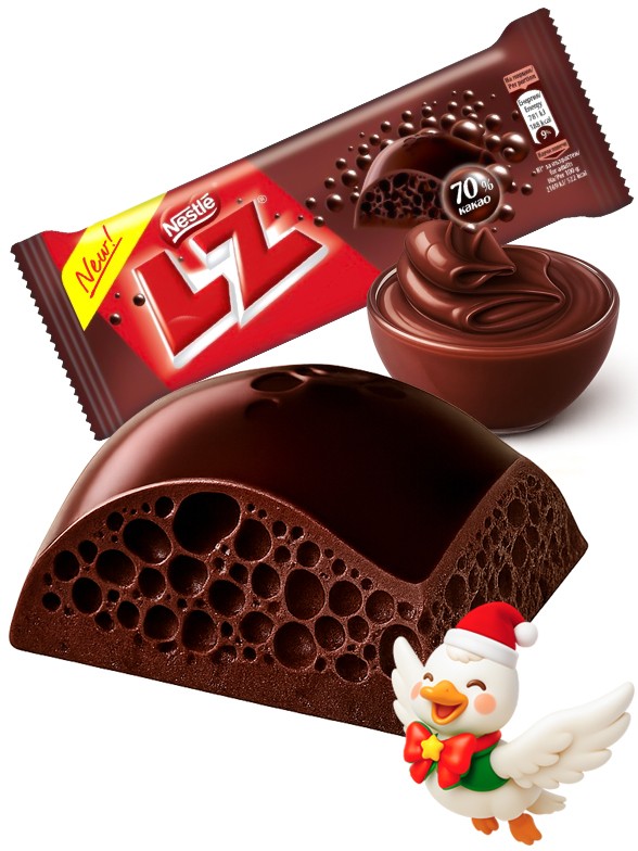 Chocolatina de Mousse de Chocolate Negro 70% Nestle LZ 36g.