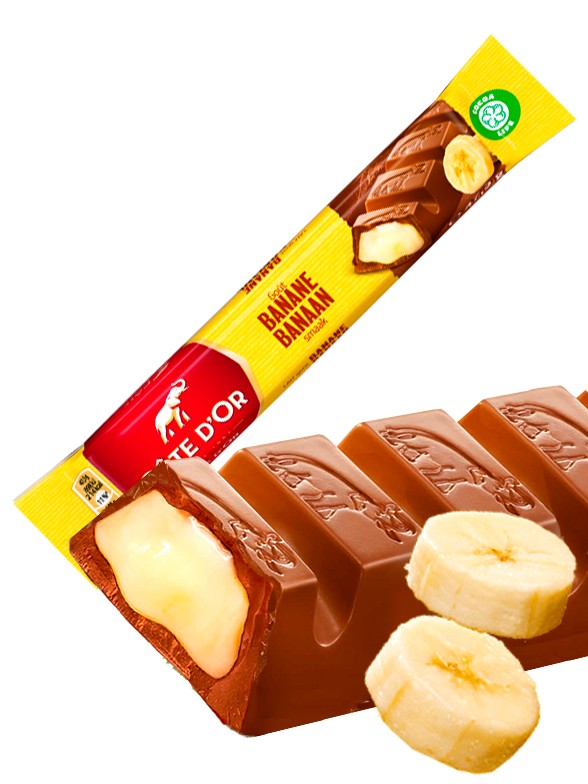 Chocolatina de Chocolate con Leche Belga Rellena de Banana | Cote D'Or 47 grs.