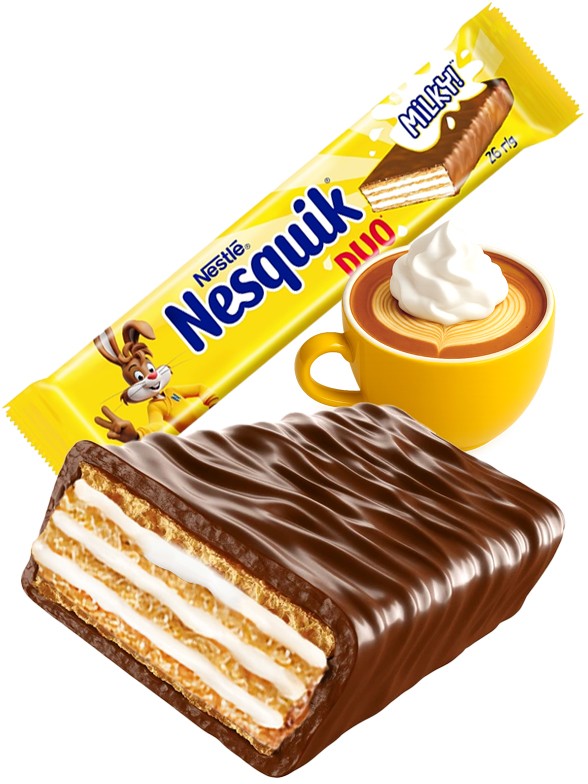 Chocolatina de Barquillo Nesquik DUO con Leche | Nestle 26g.