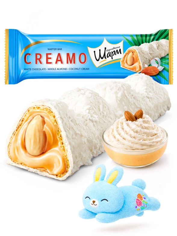 Chocolatina Waffer Crema Choco Blanco Coco y Almendra | Dulce Pascua 29g.