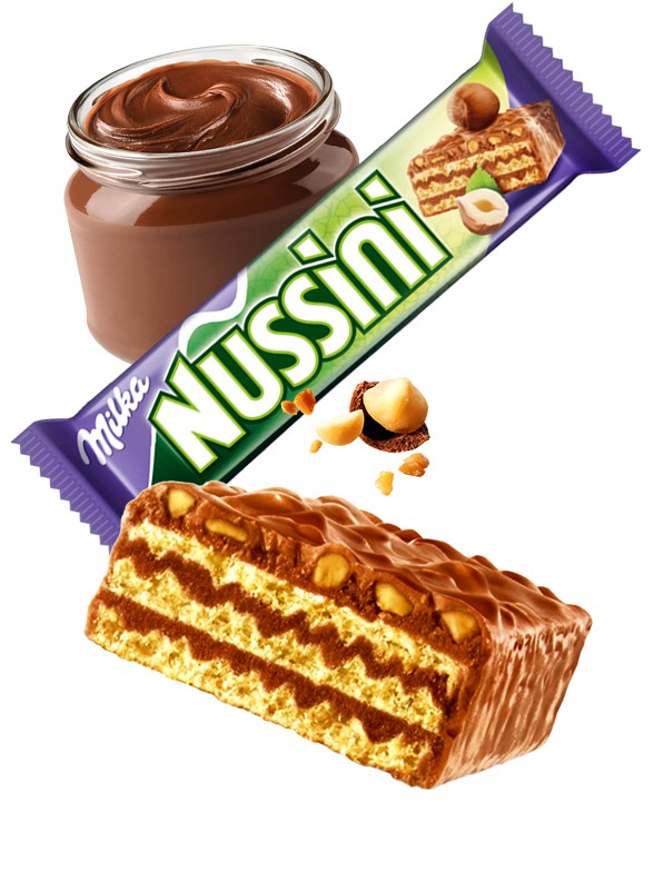 Barrita de Chocolate Milka con Avellanas | Nussini 31 grs.