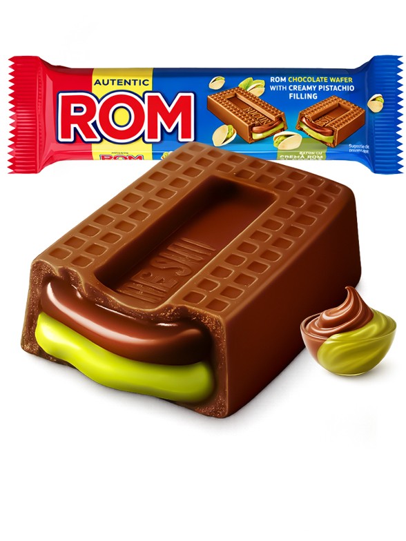 Chocolatina de Crema de Chocolate y Pistacho Salty | ROM 44g
