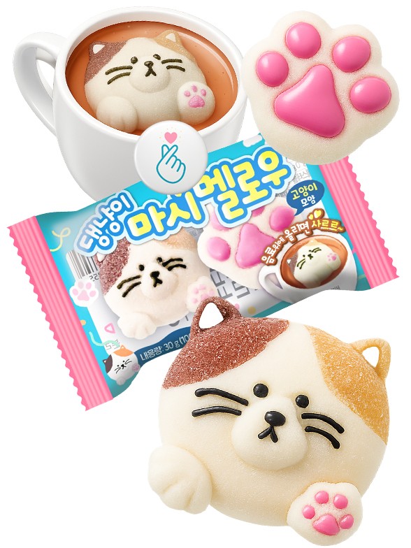 Chuche Marshmallow Coreana de Gatito para Café 30g.