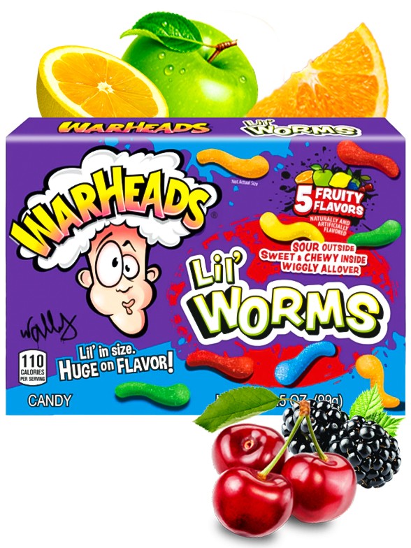 Chuches Ácidas Pequeños Gusanos Sabor Frutas | 5 Variedades 99 grs.