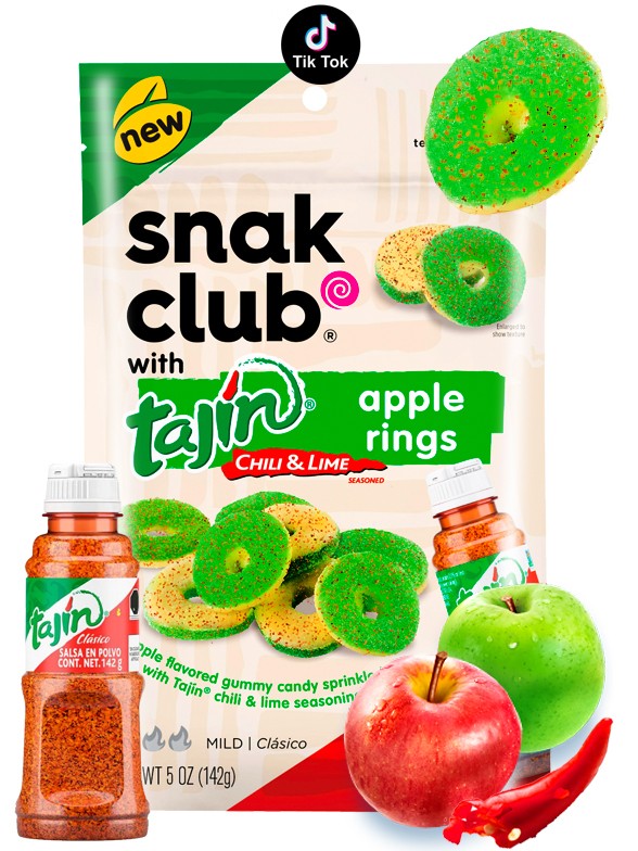 Chuches de Manzana con Chile Tajín y Lima 142 grs.