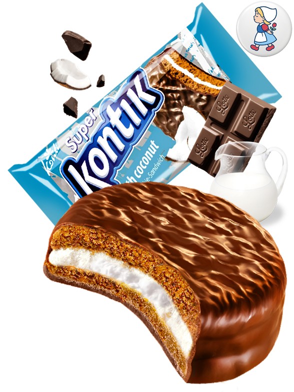 Galletas Choco pie Sandwich con Crema de Nata y Coco | Dairy Sweets  90g.