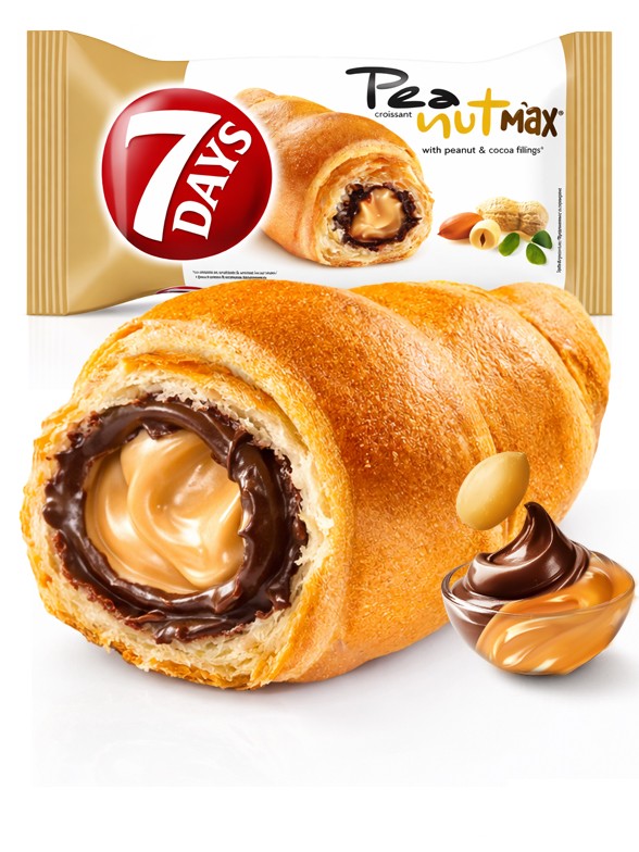 Cruasán de Chocolate y Crema de Cacahuete | 7 Days 80g.