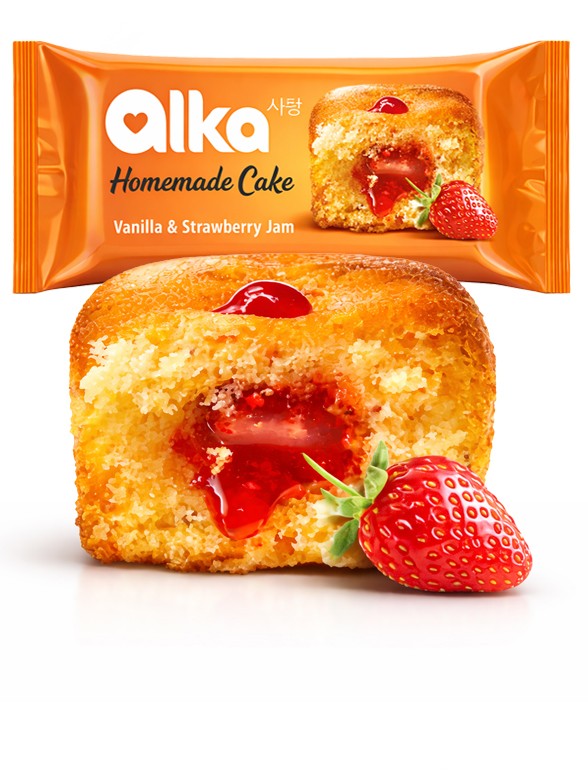 Muffin Vainilla y Fresa | Alka Homemade Cake 35 g