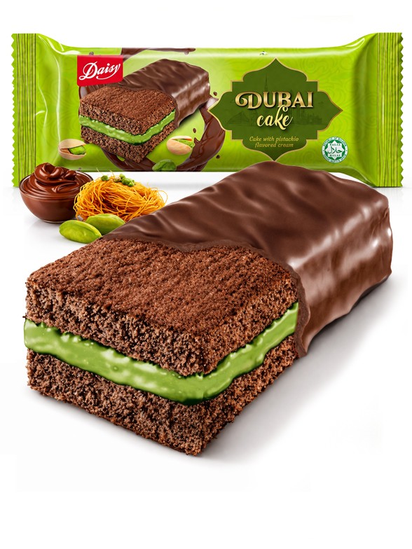 Pastelito Dubai de Doble Chocolate y Pistacho | Daisy 60g.