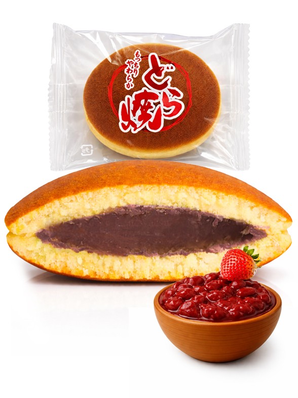 Mini Dorayaki de Crema de Azuki Blanco y Fresas | Unidad 22g.