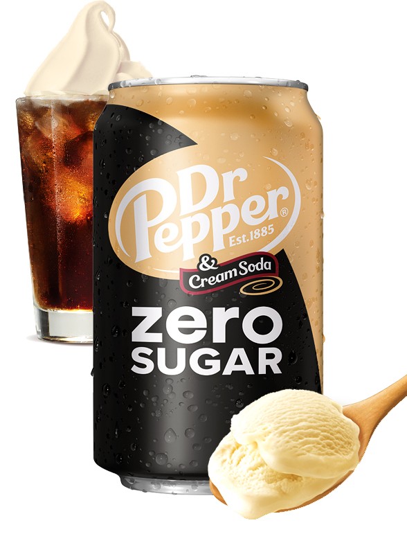 Dr. Pepper ZERO Cream Soda | Helado de vainilla 330 ml.
