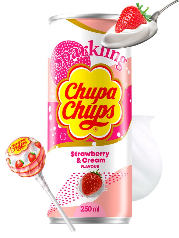 Refresco Coreano Sabor Chupa Chups Nata y Fresas | 250 ml. | OFERTA!!