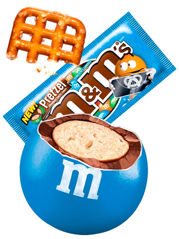 M&M's de Chocolate rellenos de Pretzel 32 grs.