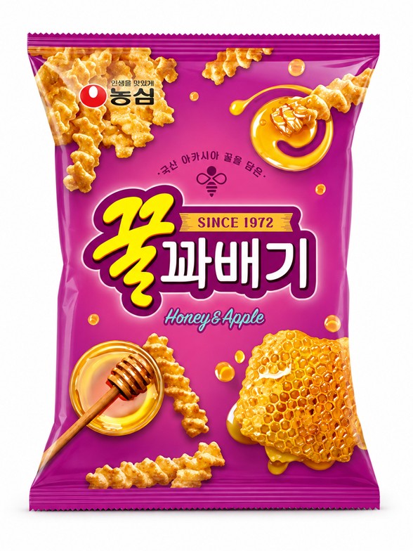 Snack Coreano Honey Twist Miel y Manzana | Nongshim 70 g