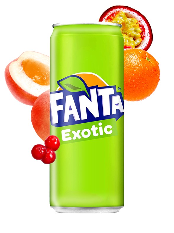 Fanta Exotic | Maracuyá, Melocotón y Naranja | Sin Azúcar  330 ml.