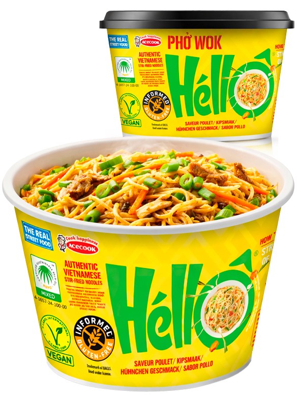 Wok Vietnamita Tallarines de Arroz y Pollo Pho Wok | 76g. | Sin Gluten