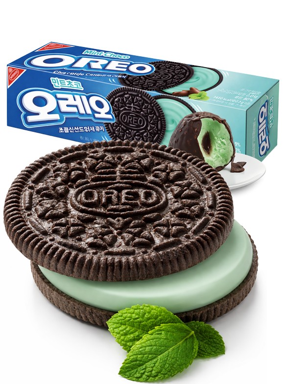 Oreo Coreanas de Menta y Chocolate 80g.