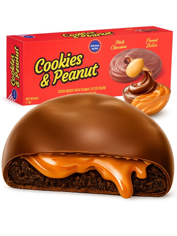 Cookies Doble Chocolate y Crema de Cacahuete | American Bakery 96g.