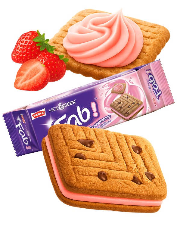 Galletas Sándwich rellenas de Crema de Fresa y Chips de Chocolate 112g.