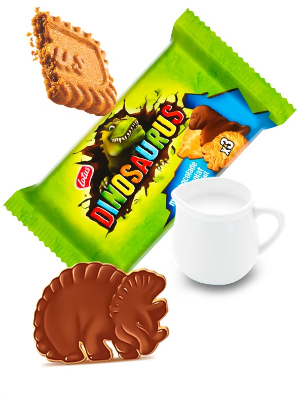 Galletas con chocolate blanco Dinosaurus