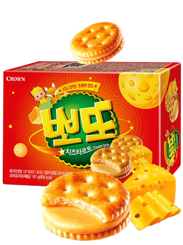 Galletas Saladas Coreanas de Crema de Queso Dulce 161g.