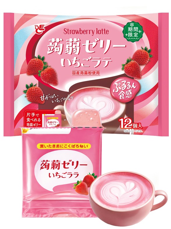 Gelatinas de Konjac de Latte de Fresa 216g.