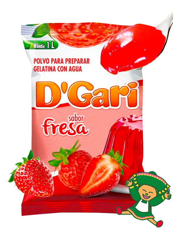 Preparado de Gelatina de Fresa | D'Gari | PURO MÉXICO! ! 120 grs.
