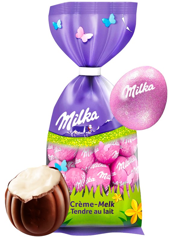 Mini Huevos de Chocolate y Crema de Chocolate Blanco | Milka 100 grs.