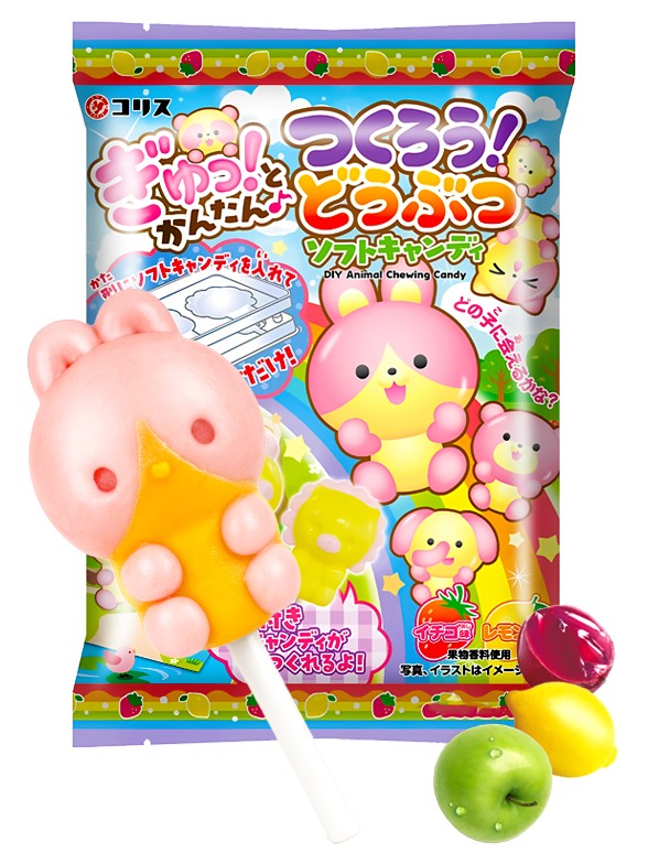 Kit DIY Piruleta de Adorables Animalitos | Sabor Limon y Fresa 22g.