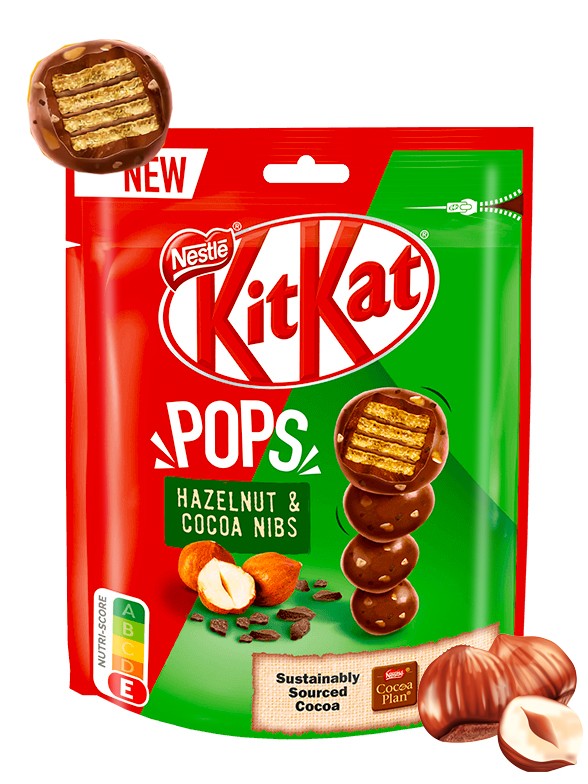 Kit Kat Pops de Avellanas y Semillas de Cacao 110 grs.